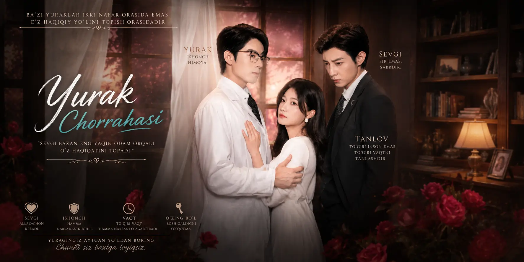 Yurak chorrahasi 2026 — barcha qismlari uzbek tilida HD Koreya mini drama seriali